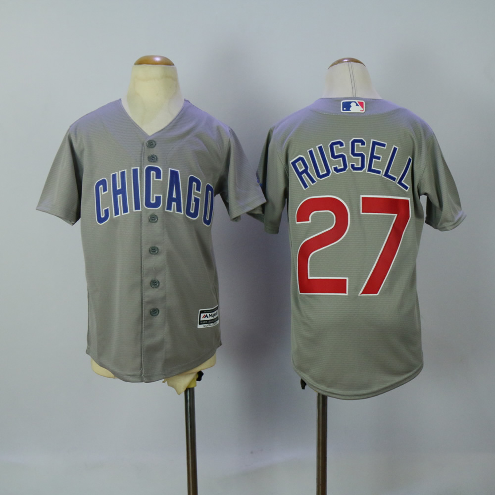 Youth Chicago Cubs #27 Russell Grey MLB Jerseys